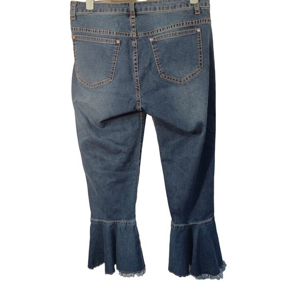 Cristina cropped flare leg jeans festival boho cottage y2k grunge - Picture 2 of 6